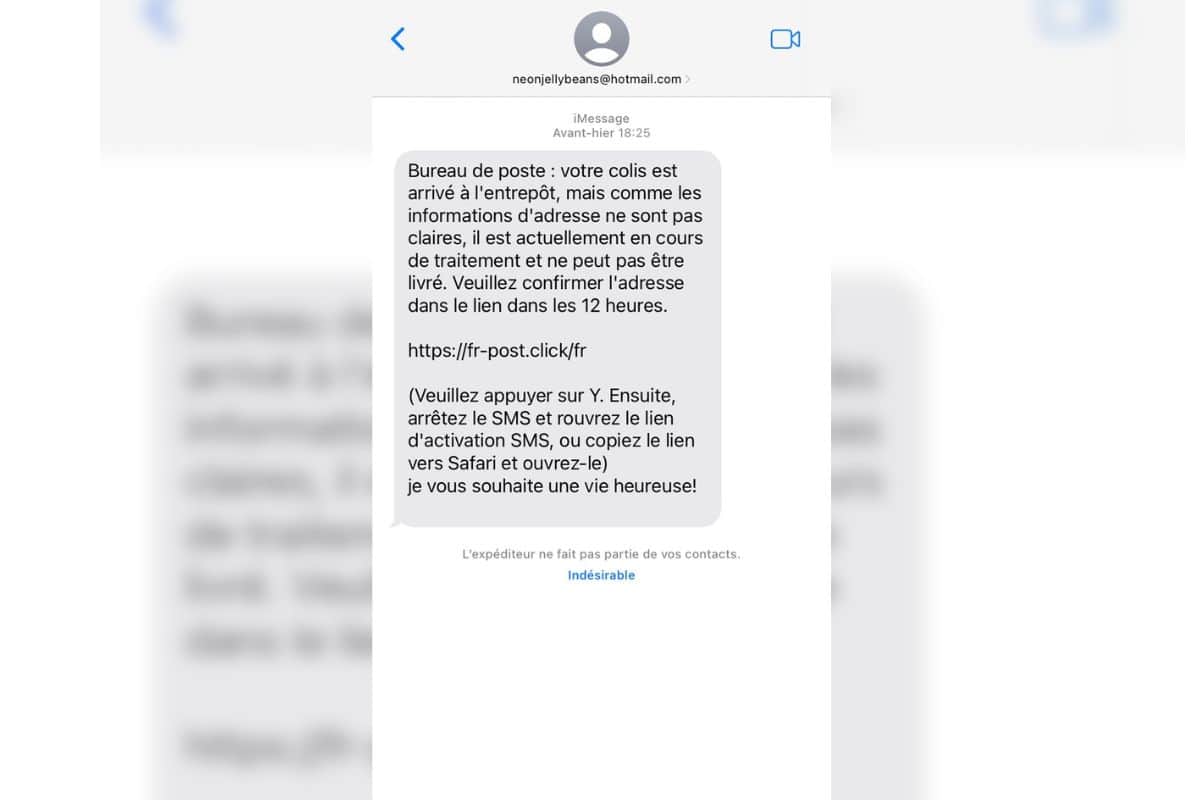 arnaque sms