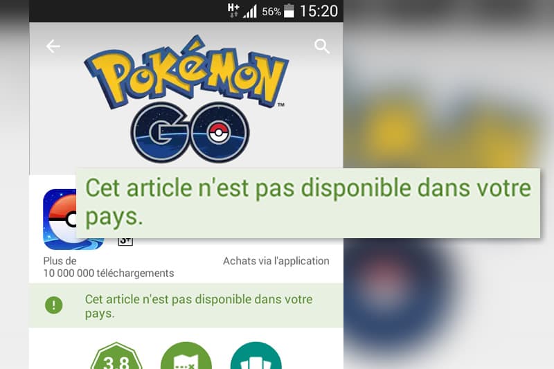 Barouf autour de Pokemon Go impossible à télécharger « normalement » à La Réunion