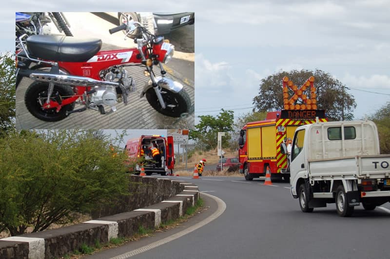 Une moto de poche impliquée dans un accident à Saint-Leu