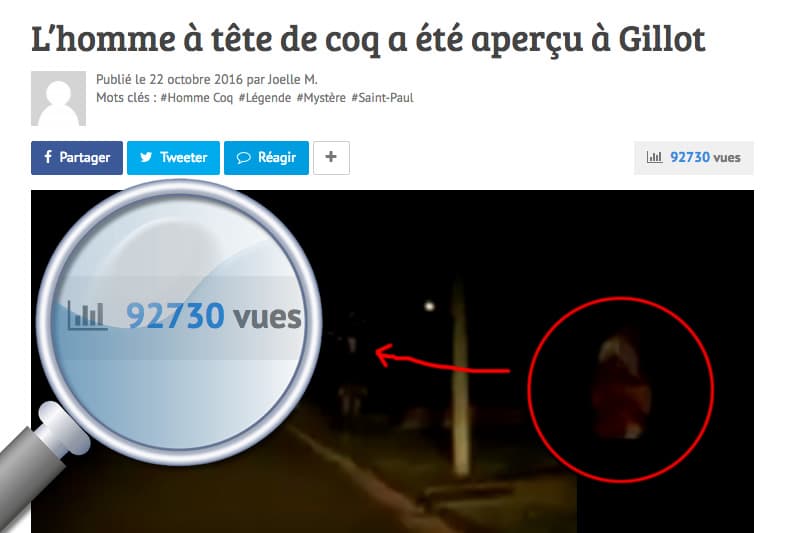 Bourbon Palto fait 90 000 vues avec l'homme coq sur Journal.re