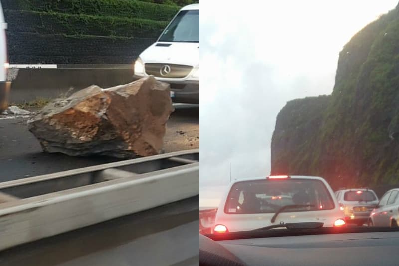 Route du littoral : un rocher se décroche de la falaise