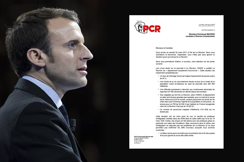 Le PCR adresse une lettre ouverte à Emmanuel Macron