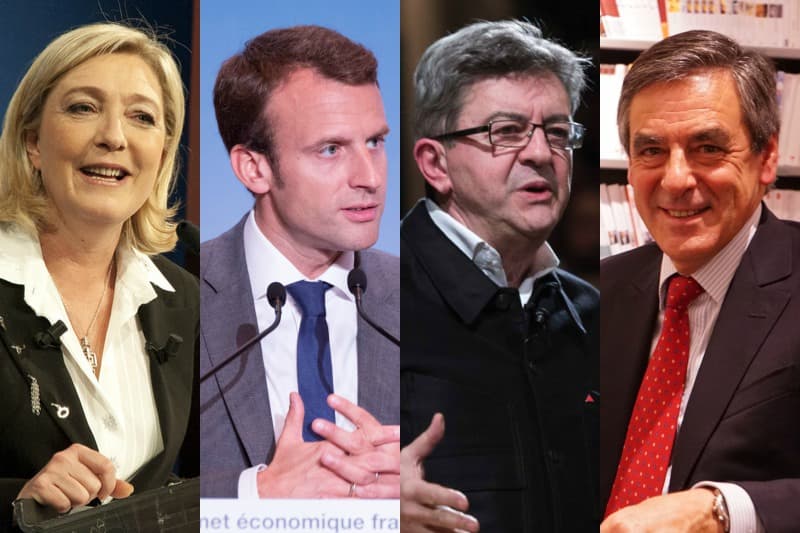 Le Pen, Macron, Mélenchon, Fillon dans un mouchoir de poche