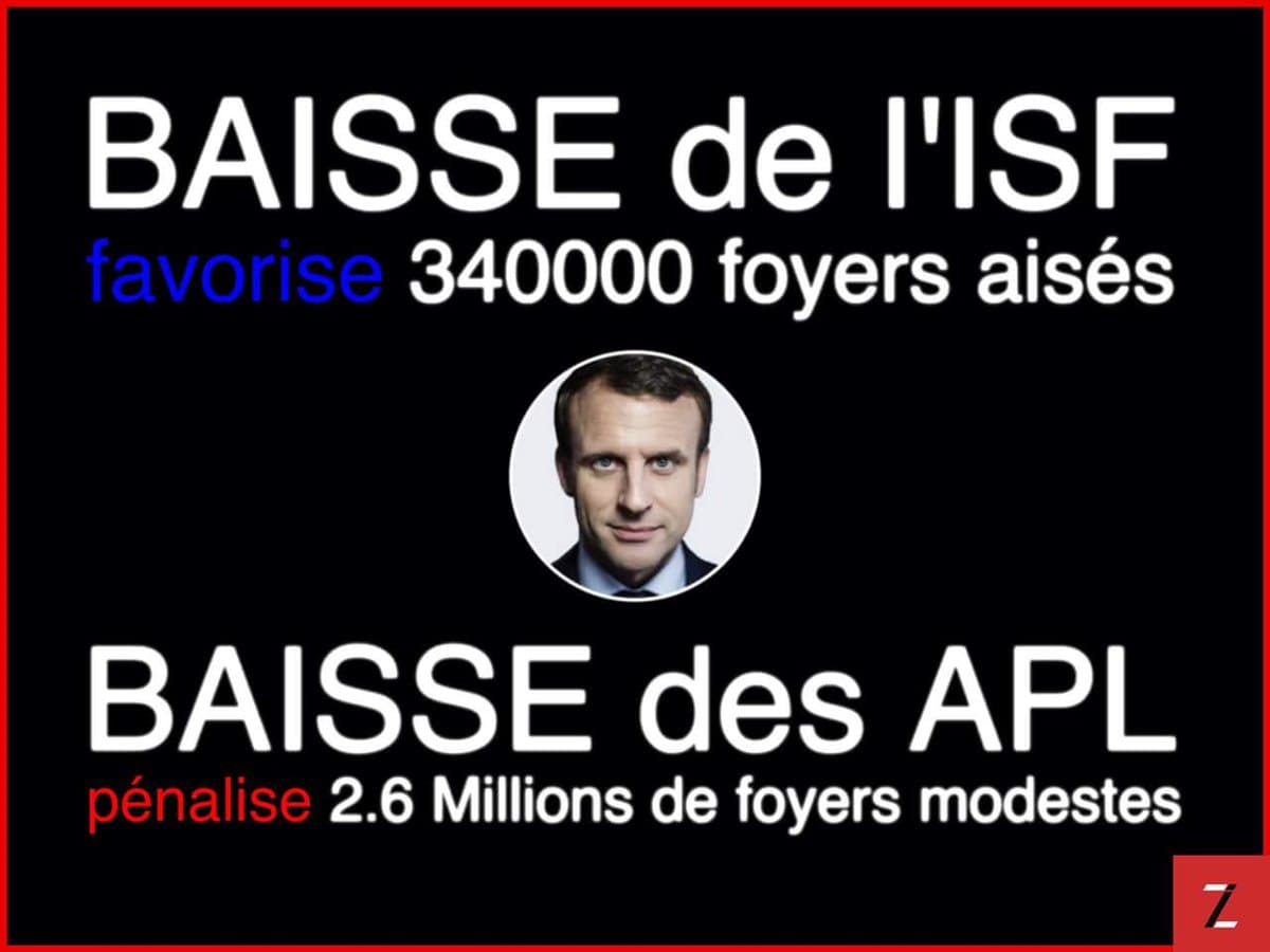 Baisse de l’APL, mais allègement de l’ISF. Quelle logique ?