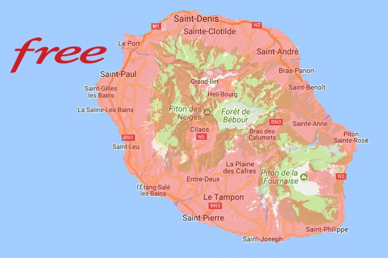 Après test de réseau : Free couvrirait la majeure partie de La Réunion
