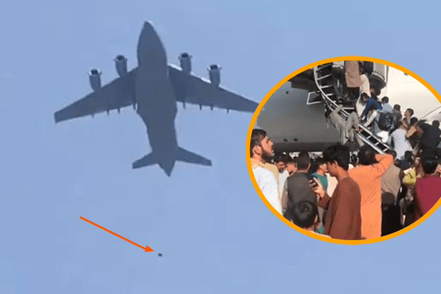 Afghanistan : ils s'accrochent à C-17 Globemaster III et tombent en plein décollage