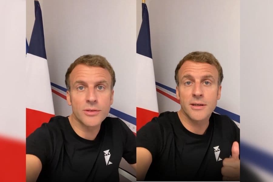 Décontracté en T-shirt, Macron s'adresse aux jeunes sur les réseaux sociaux