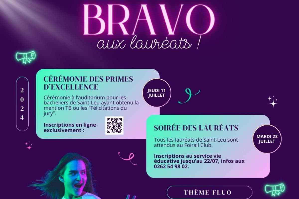 Ville de Saint-Leu : programme pour les lauréats du BAC 2024