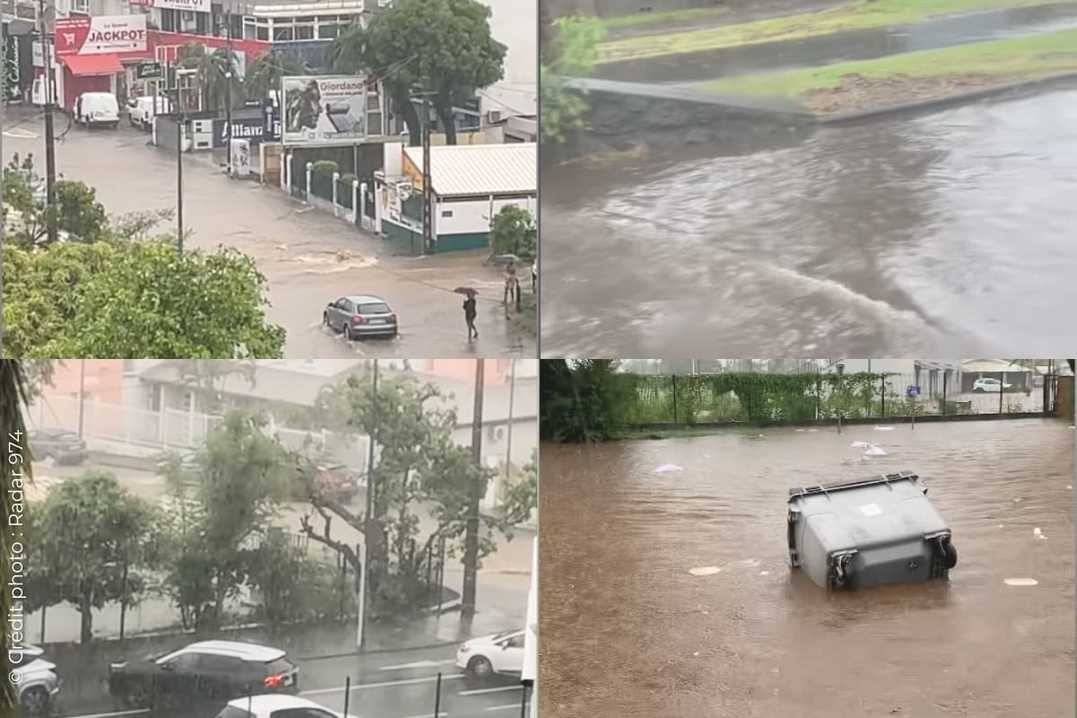 Une heure a suffi pour inonder certains quartiers de Saint-Denis et Sainte-Marie