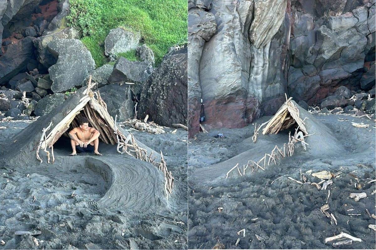 Une cabane de sable à Ti Sable une œuvre éphémère et respectueuse de l'environnement
