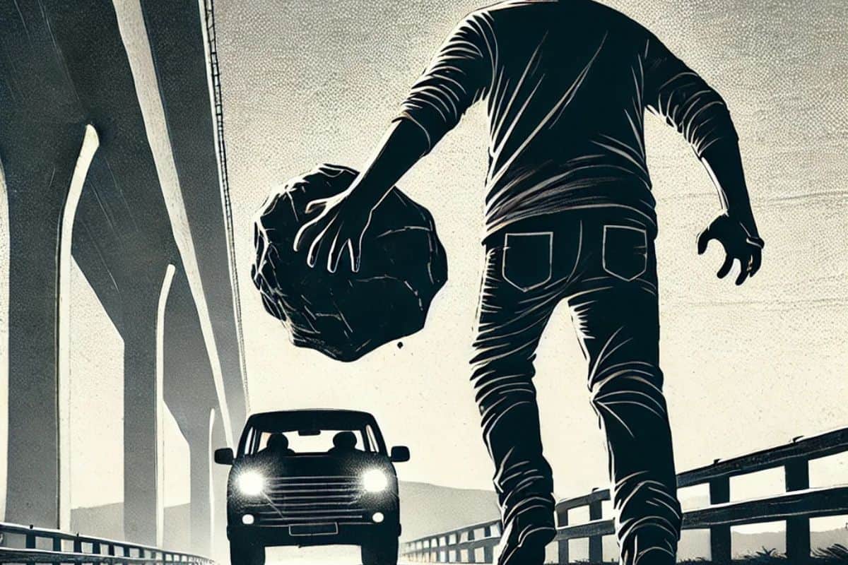 Un homme jette des galets sous le pont Savannah danger pour les conducteurs-2