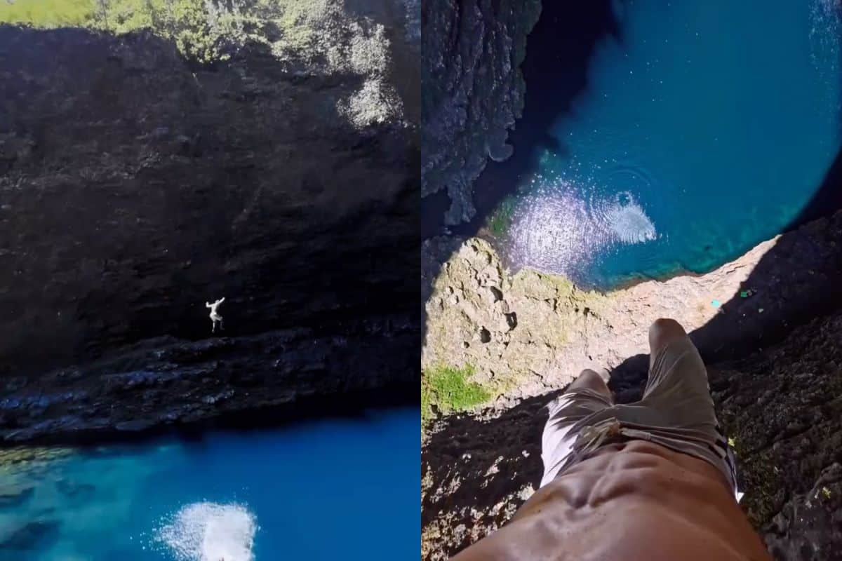 Un saut spectaculaire depuis la cascade du Chaudron impressionne La Réunion