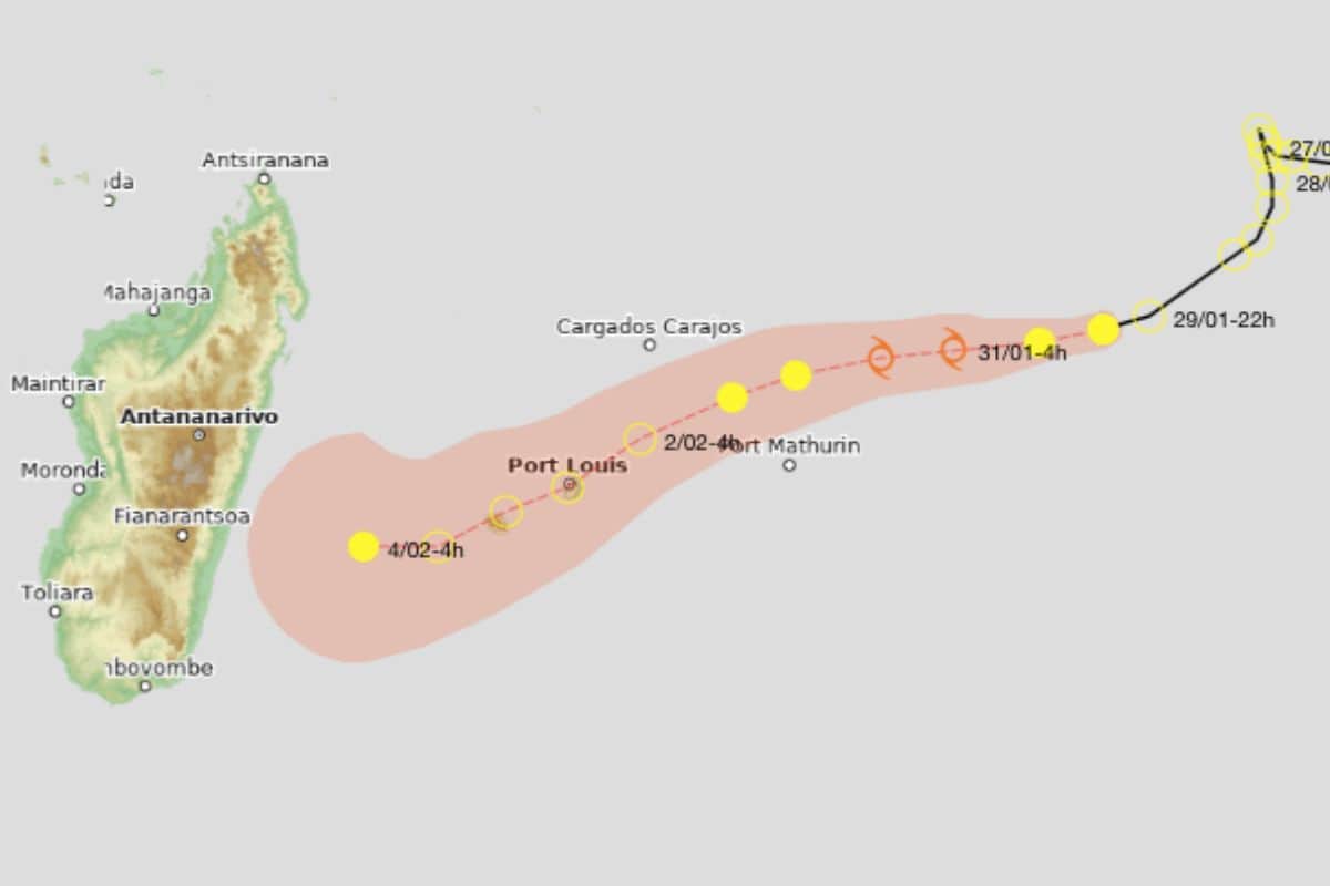 La future tempête Faida en approche des Mascareignes