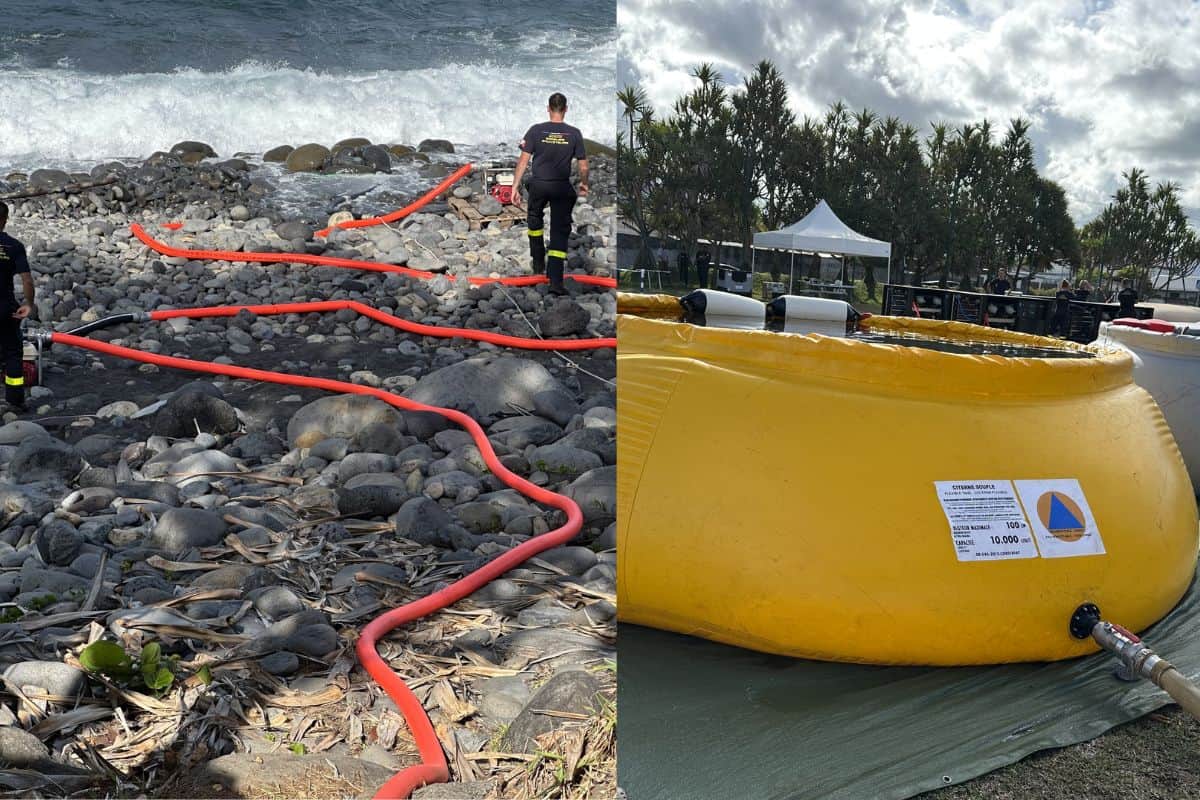Le préfet déploie une unité de production d'eau potable à partir de l'eau de mer à Saint-André