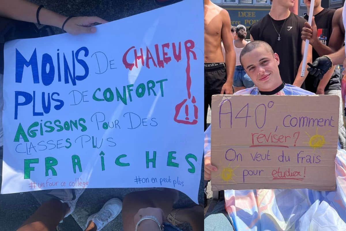 Les élèves du lycée Pierre Poivre et du collège Joseph Hubert protestent contre la chaleur excessive en classe