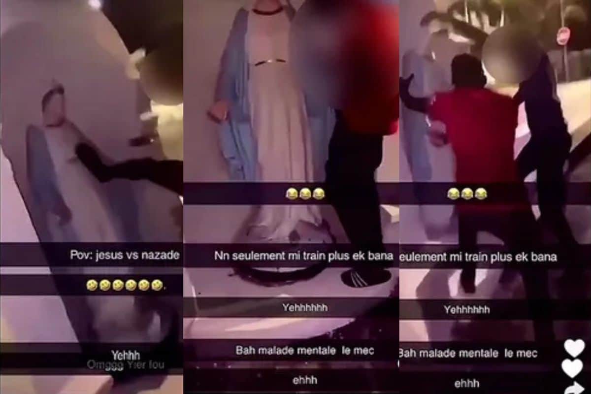 Des jeunes frappent et profanent une statue de la Vierge Marie à Saint-Denis