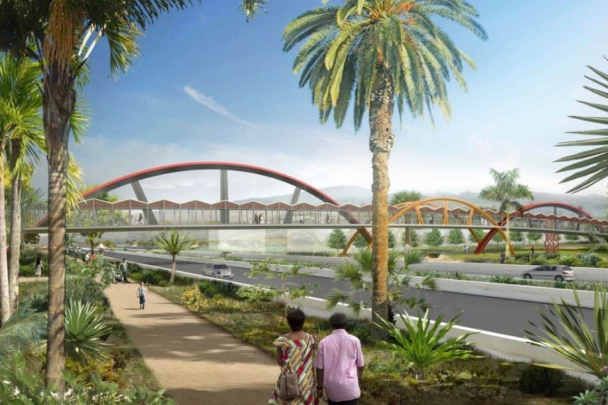 passerelle, Saint-Pierre, Pierrefonds, RN1, piétons, cyclistes, accessibilité, sécurité, mobilité, infrastructure, aménagement