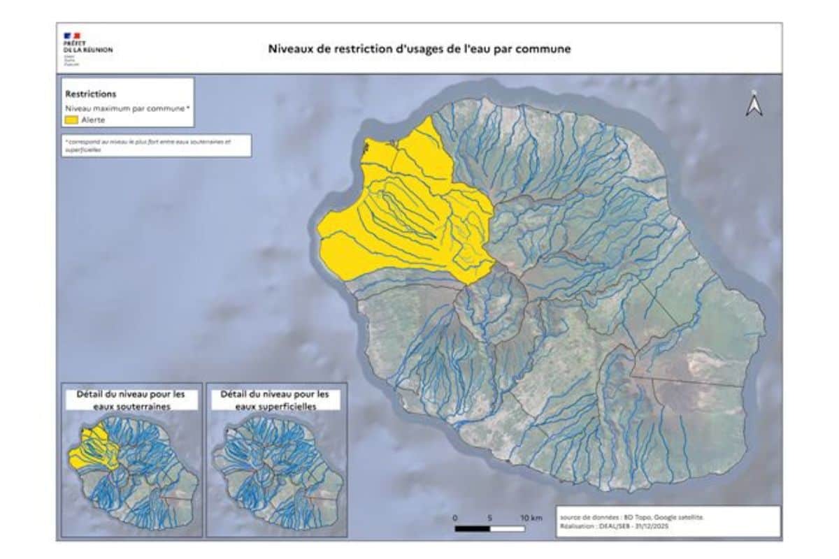 Sécheresse à La Réunion les restrictions d’eau ajustées après les pluies de décembre