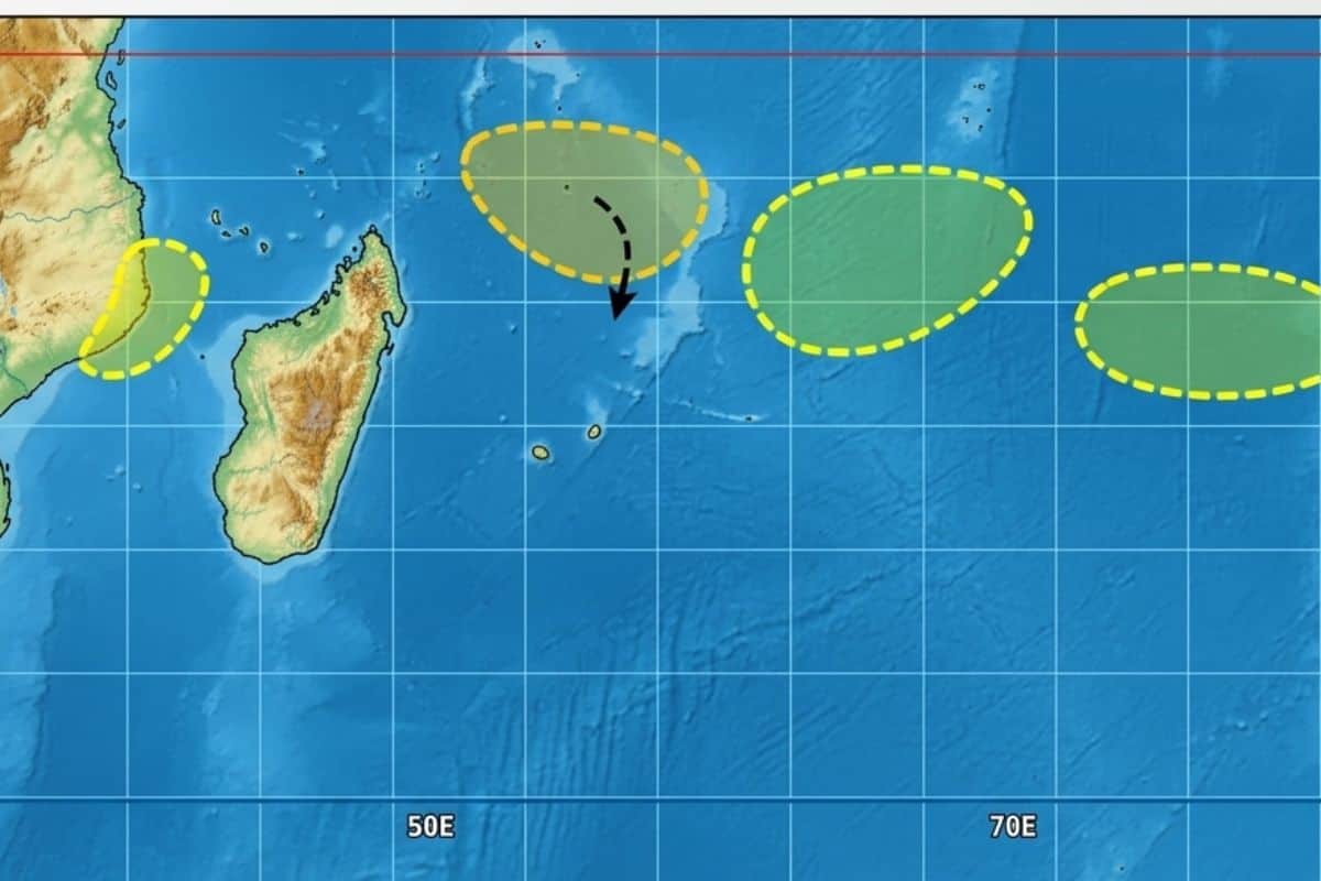 Océan Indien quatre zones suspectes surveillées en pleine saison cyclonique