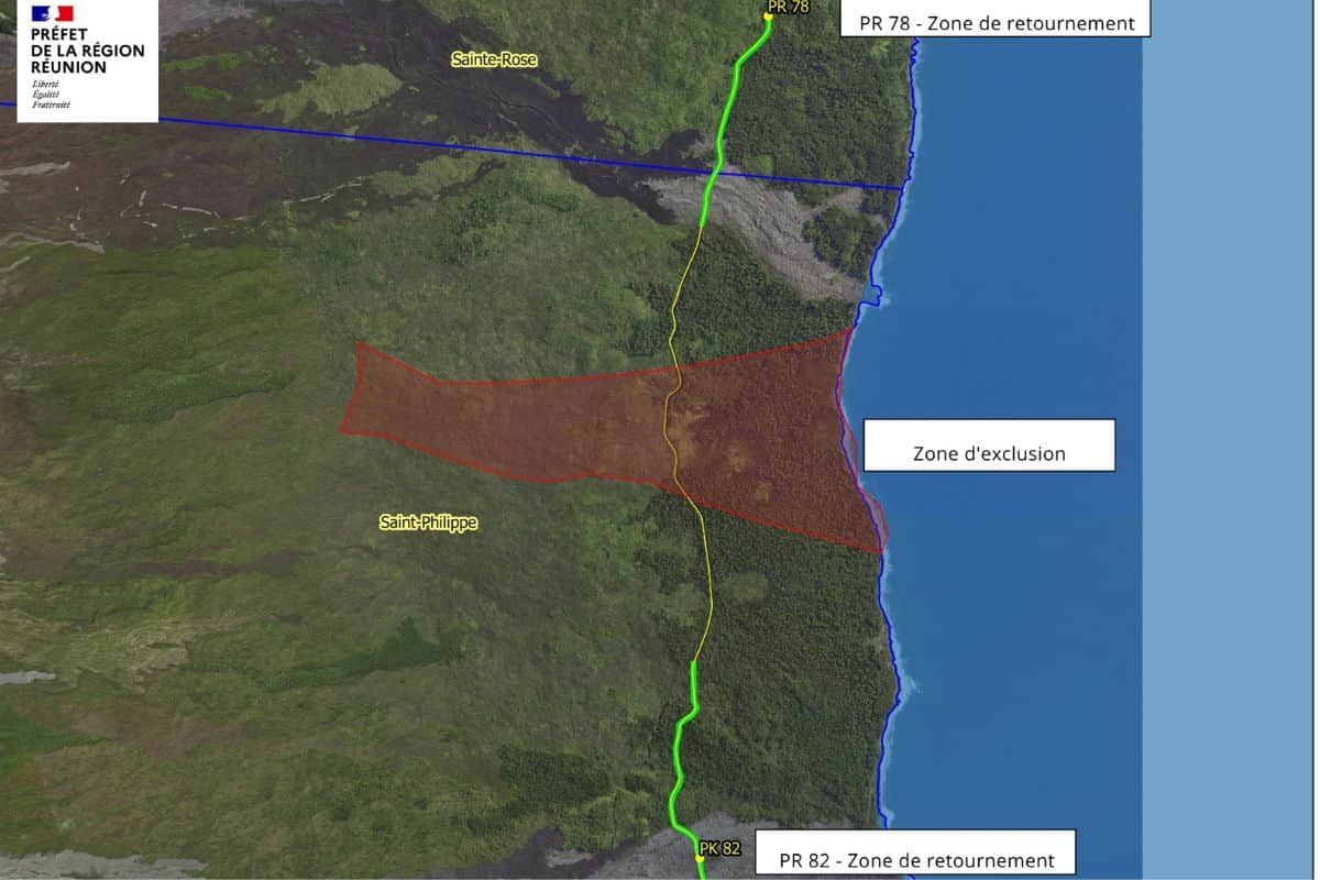 Piton de la Fournaise une nouvelle coulée de lave menace la RN2, alerte maximale sur le terrain