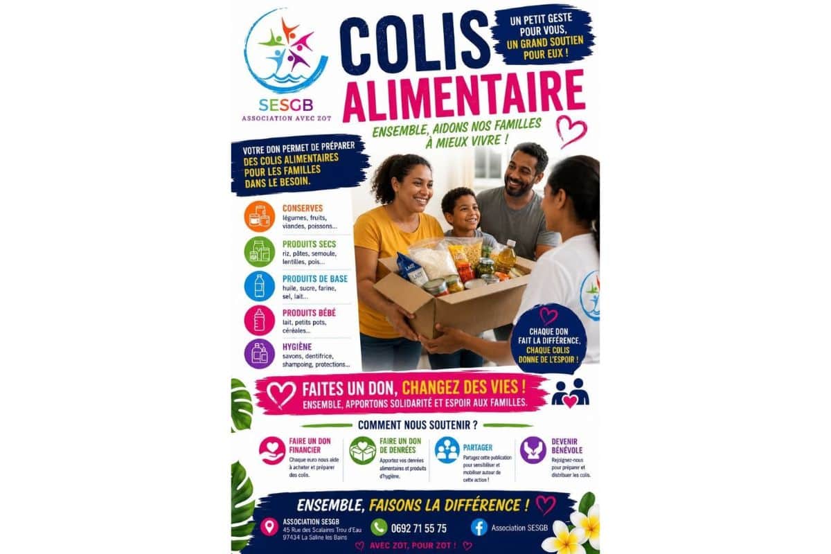 La Réunion, solidarité, SESGB, aide alimentaire, familles, dons, bénévolat, La Saline-les-Bains