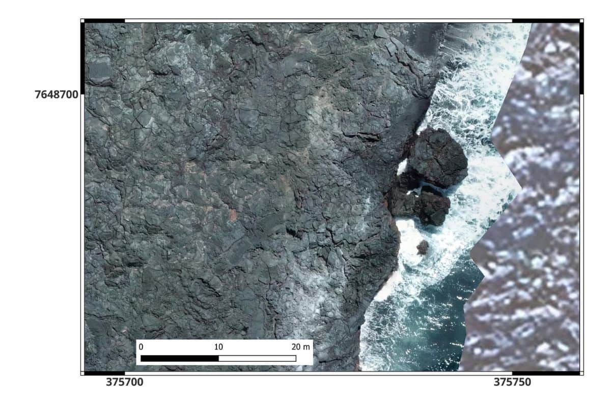 Piton de la Fournaise l’éruption de février a créé une plateforme géante de lave sur l’océan